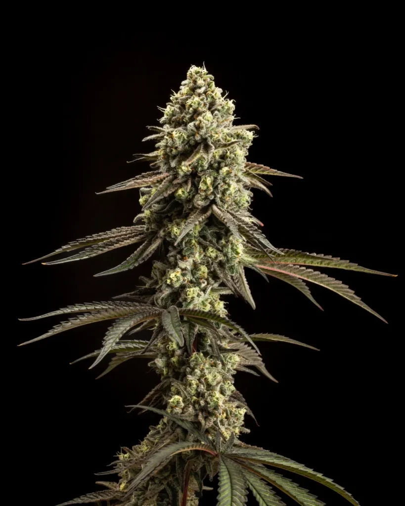 Cap Junky seeds Australia — full plant structure with developing colas and trichome coverage
